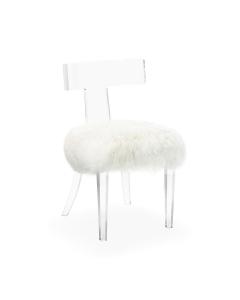 Tristan Klismos Chair - Ivory Sheepskin