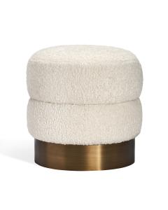 Charlize Stool - Faux Shearling/ Bronze