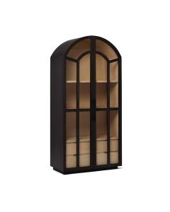 Claudine Glass Door Cabinet - Coffee